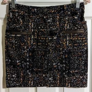 Club Monaco Floral Print Zoe Mini Skirt 2 Sample Corduroy Cotton Blnd Retro Rare